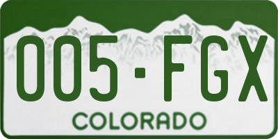 CO license plate 005FGX