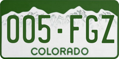 CO license plate 005FGZ