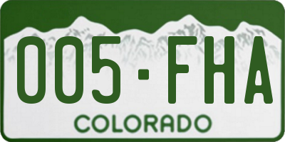 CO license plate 005FHA
