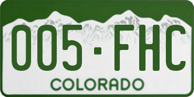 CO license plate 005FHC