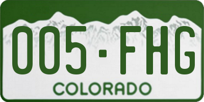 CO license plate 005FHG