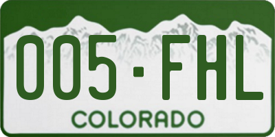 CO license plate 005FHL