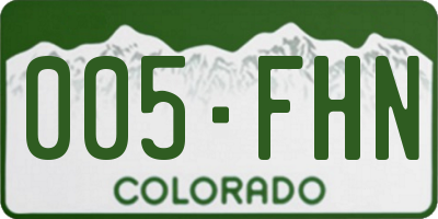 CO license plate 005FHN