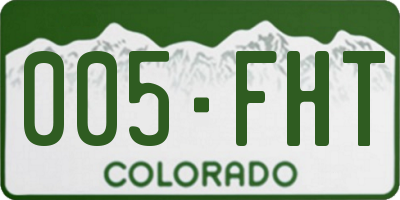 CO license plate 005FHT
