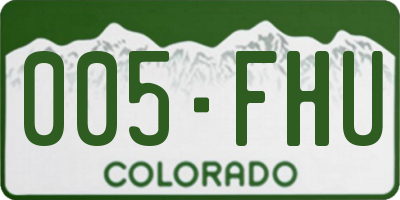 CO license plate 005FHU