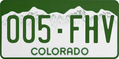 CO license plate 005FHV