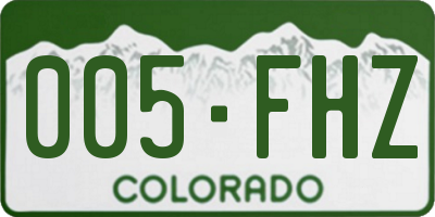CO license plate 005FHZ