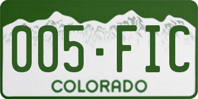 CO license plate 005FIC