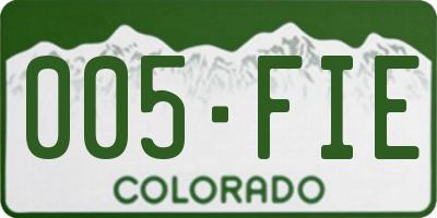 CO license plate 005FIE