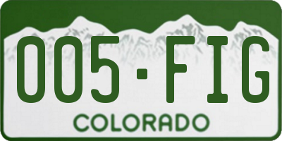 CO license plate 005FIG