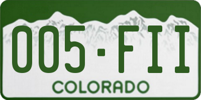 CO license plate 005FII