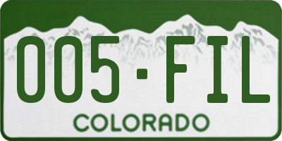 CO license plate 005FIL
