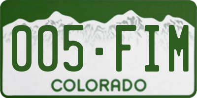 CO license plate 005FIM