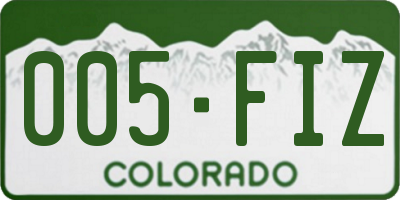 CO license plate 005FIZ