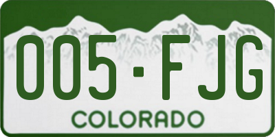 CO license plate 005FJG