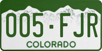CO license plate 005FJR