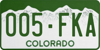 CO license plate 005FKA