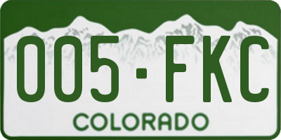 CO license plate 005FKC