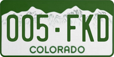 CO license plate 005FKD