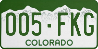 CO license plate 005FKG
