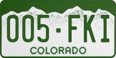 CO license plate 005FKI