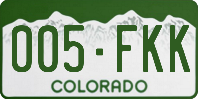 CO license plate 005FKK