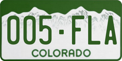 CO license plate 005FLA