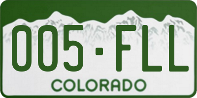 CO license plate 005FLL