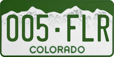 CO license plate 005FLR