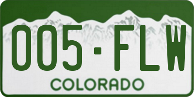 CO license plate 005FLW