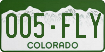 CO license plate 005FLY