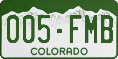 CO license plate 005FMB
