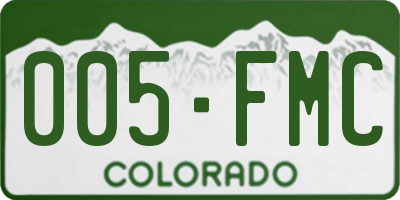 CO license plate 005FMC