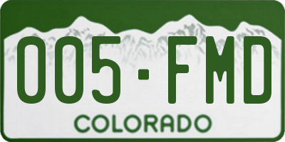 CO license plate 005FMD