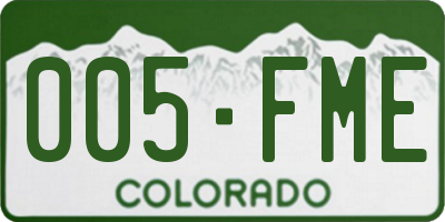 CO license plate 005FME