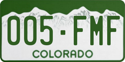 CO license plate 005FMF