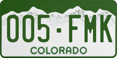 CO license plate 005FMK