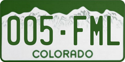 CO license plate 005FML