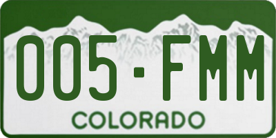 CO license plate 005FMM