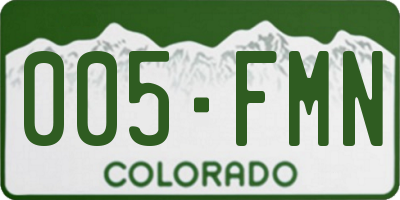 CO license plate 005FMN