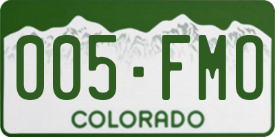 CO license plate 005FMO