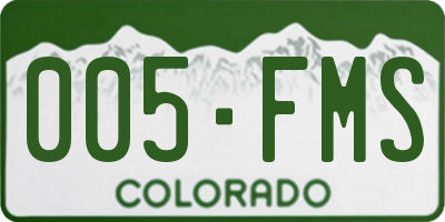CO license plate 005FMS