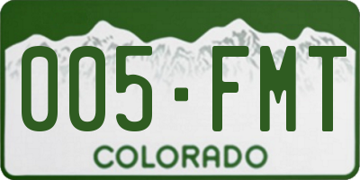 CO license plate 005FMT