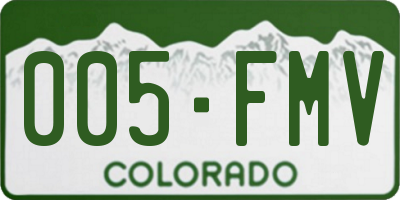CO license plate 005FMV