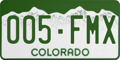 CO license plate 005FMX