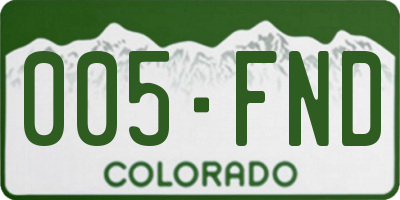 CO license plate 005FND