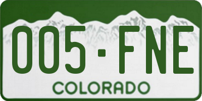 CO license plate 005FNE