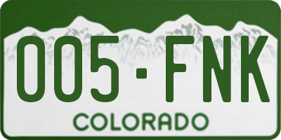 CO license plate 005FNK