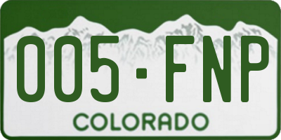 CO license plate 005FNP