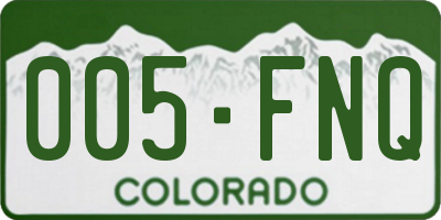 CO license plate 005FNQ